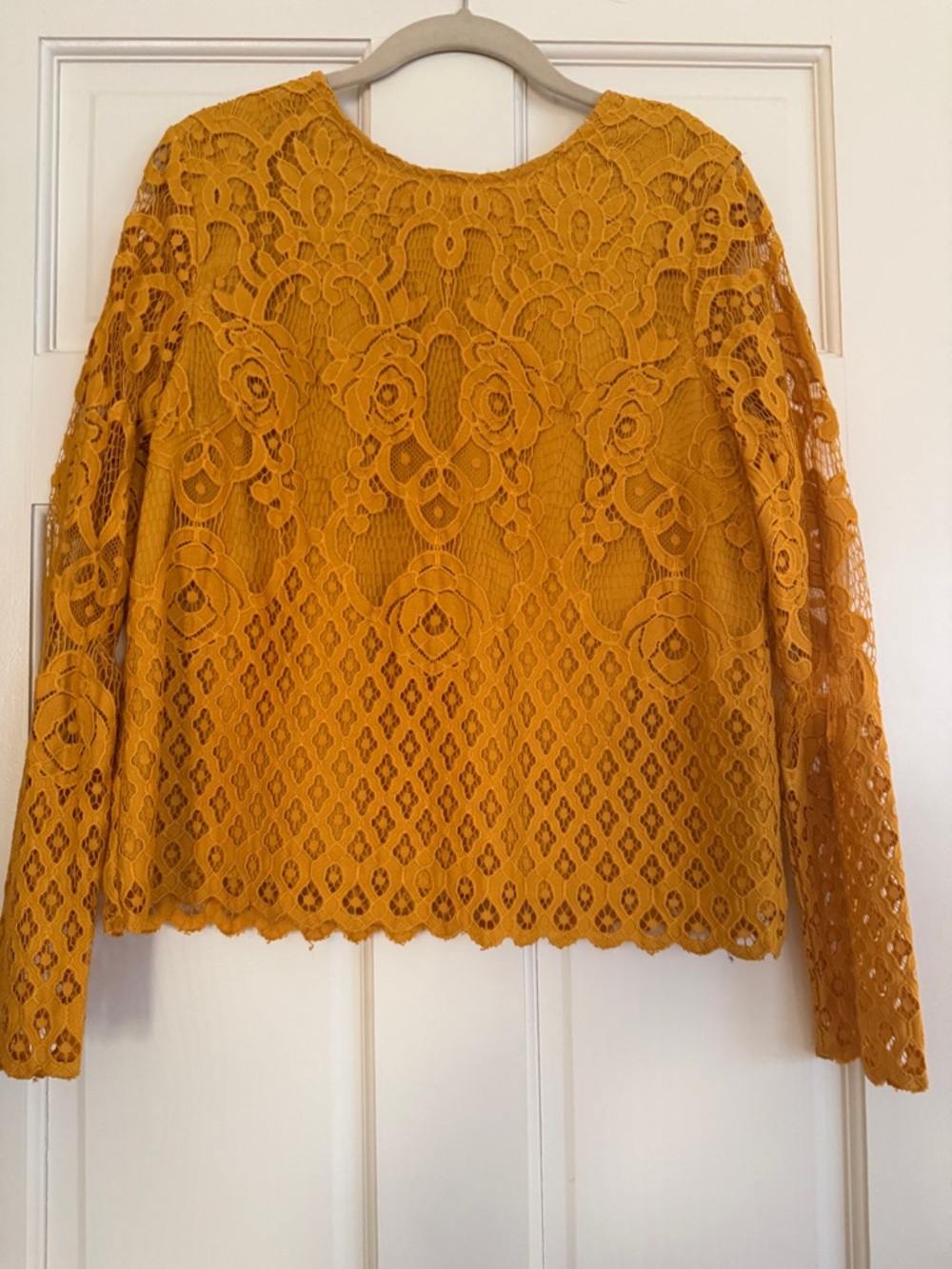 Anthropologie Gold lace top